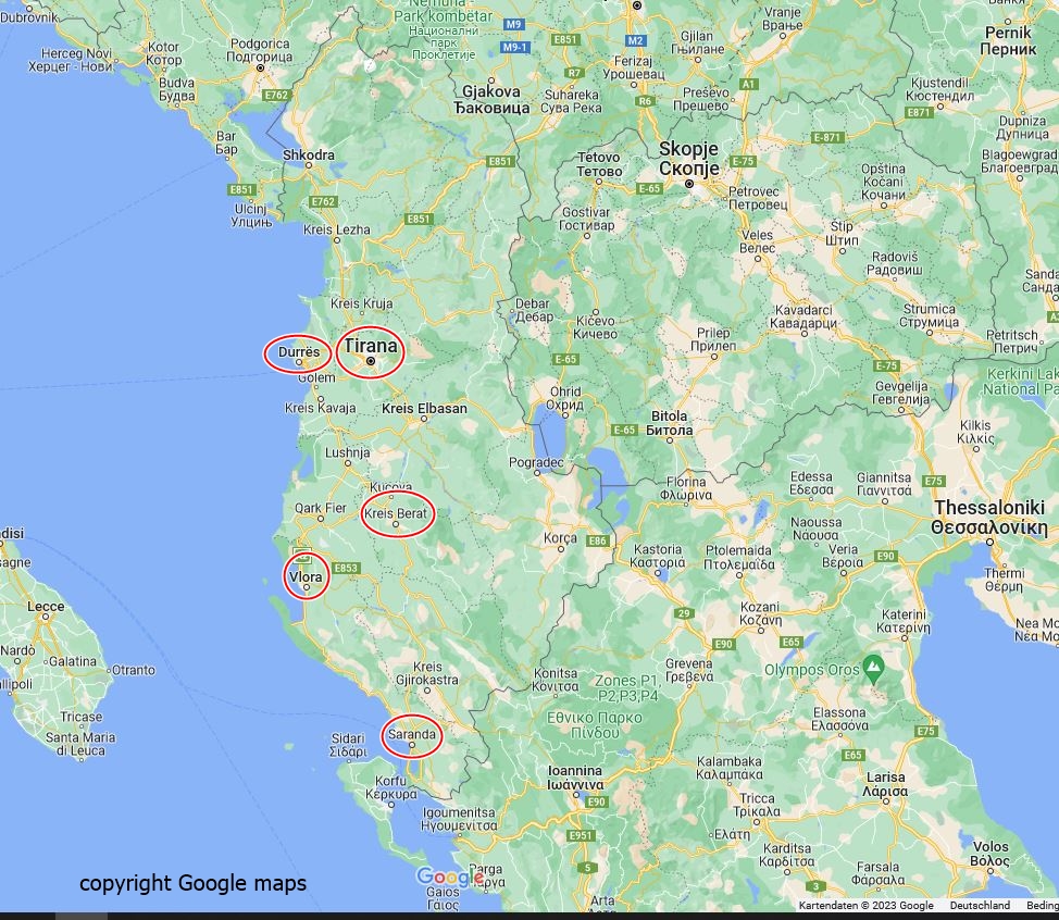 Albanien Karte Albanien Karte