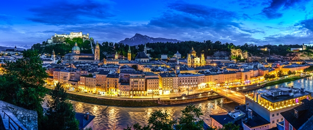 Salzburg Nachts Panorama Salzburg Nachts Panorama